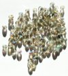 100 4mm Faceted Black Diamond AB Firepolish Beads